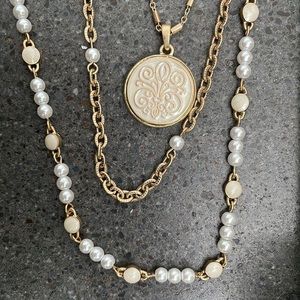 LIA SOPHIA gold colored multi chain necklace